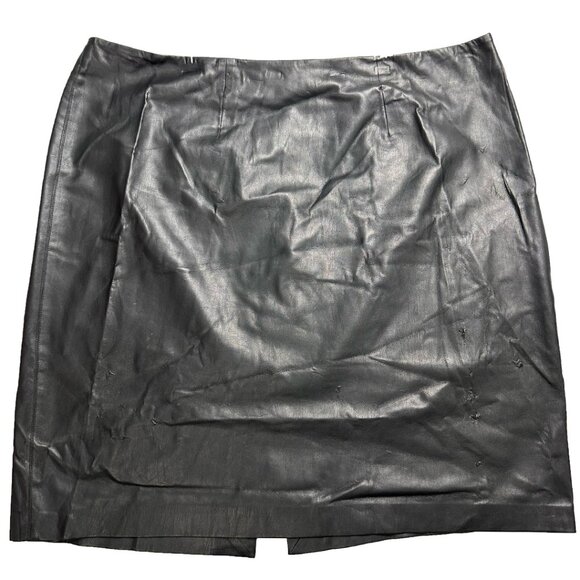Women FAUX Leather Skirt Black Cato Size 24W - Picture 1 of 4